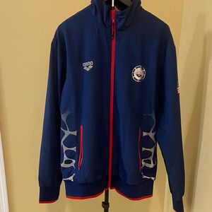 Arena USA Team Navy Track Jacket with Red Trim